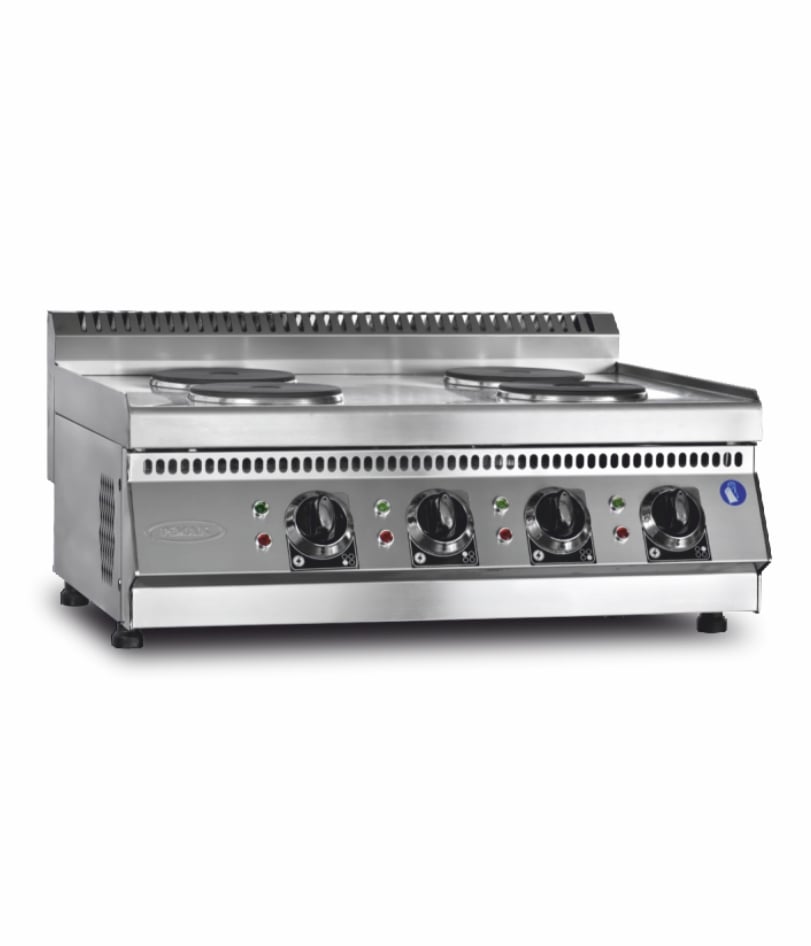 Plită profesională electrică de banc Pimak 70S-M182-2SE | Ø18 x 2, 4 kW, 400V, Dim: 40x70x30 cm