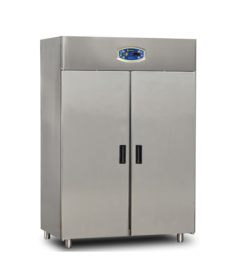 Dulap frigorific profesional vertical din inox, 2 uși, răcire statică Pimak 22DBS2S-GN | 1400, 725 kW, 230V, Dim: 139x82x210 cm