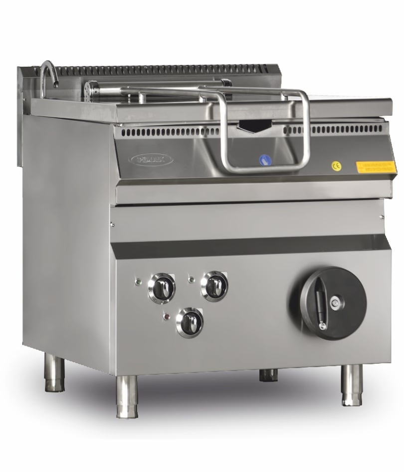 Tigaie basculantă profesională (Bratt Pan) Pimak 90S-DTG-120 | 120, 28,5 kW, Gaz, Dim: 120x90x85 cm