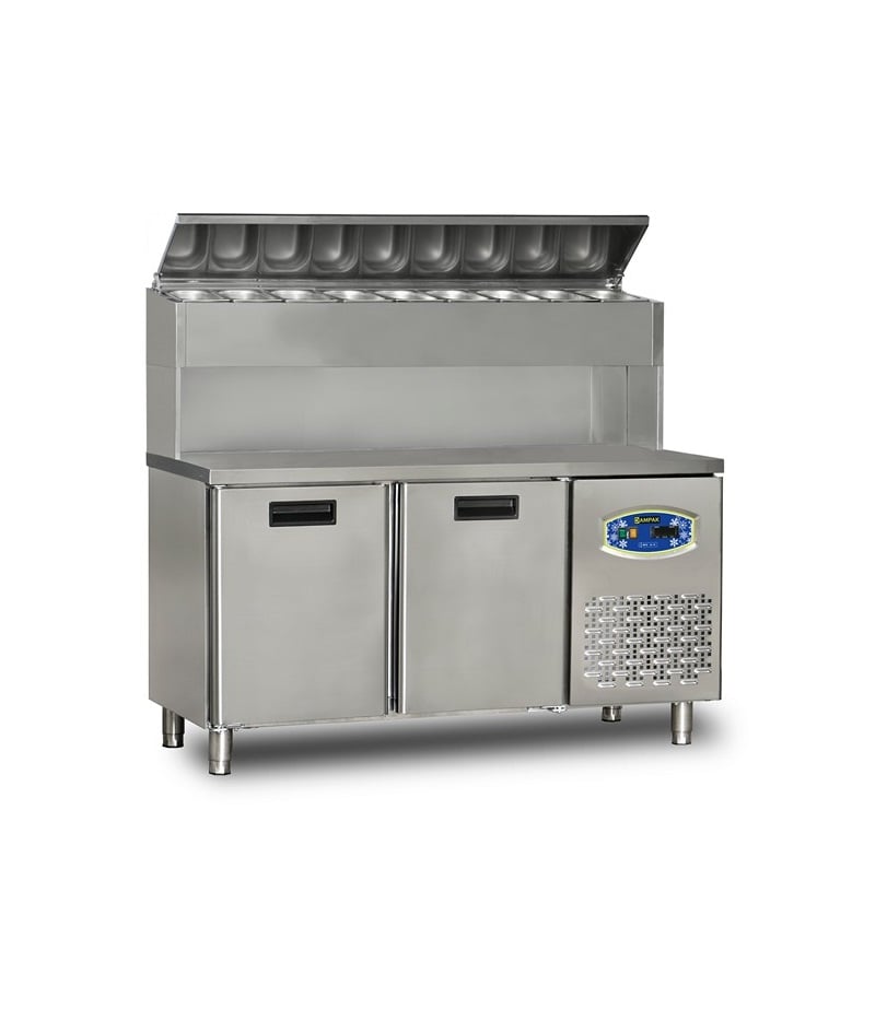 Masa rece preparare pizza 2 usi Pimak 22TBF2S-PY70 | 290, 450 kW, 230V, Dim: 150x70x133 cm