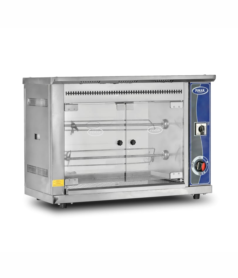Rotisor profesional pentru pui Pimak M001-E | 2/6, 4 kW, 400V, Dim: 72x50x65 cm