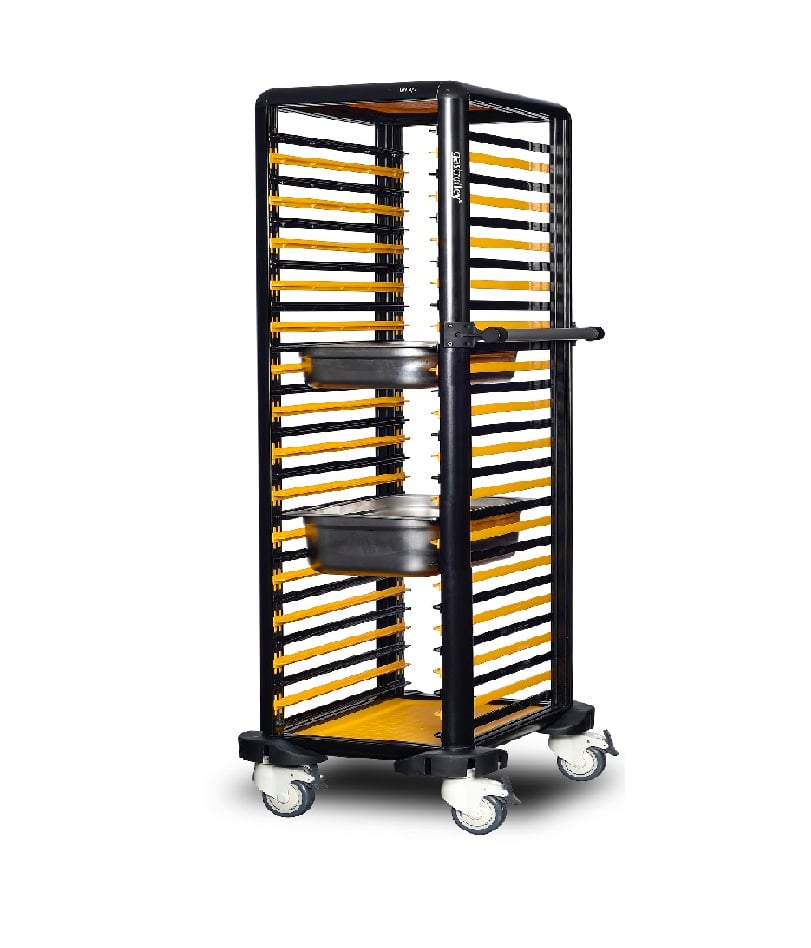 Cărucior inox profesional pentru transport tăvi și cuve GN Pimak G.GN.150.S.1 | Dim: 53x71x99 cm