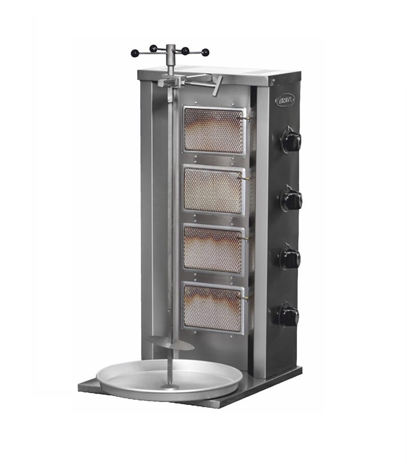 Aparat profesional shaorma / doner kebab Pimak DO7M76 | 4 zone radiante, 13 kW, 400V, Dim: 47x52x105 cm