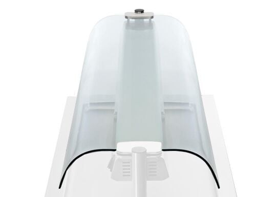 Paravan de protecție din sticlă, dublu-față, pentru vitrine încastrate - 1100 mm - compatibil cu BA116, WA116, KA116, PA116 și EA116