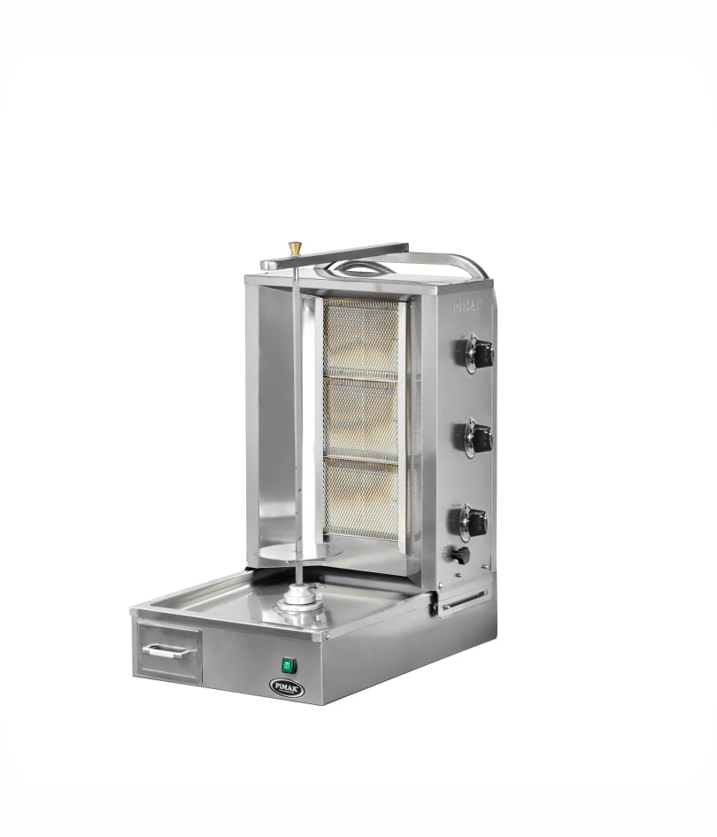 Aparat profesional shaorma / doner kebab Pimak DO6M77-3A | 3, 9,75 kW, Gaz, Dim: 71x50x80 cm