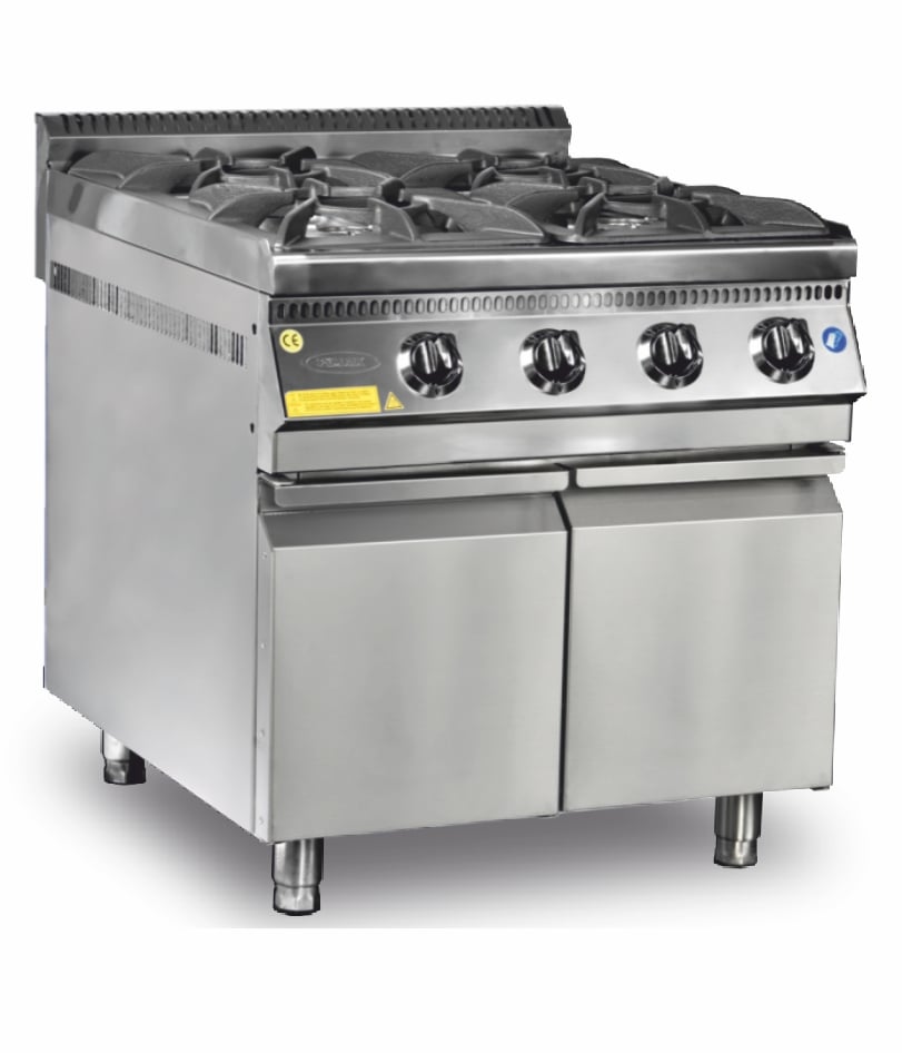 Aragaz profesional pe gaz Pimak OC690SMX-4D | 4, 28 kW, Gaz, Dim: 80x90x85 cm