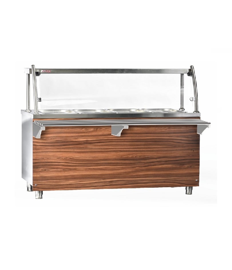 Bain-marie profesional cald din inox Pimak BE1M037-5S | 1 / 1 GN - 5'lu, 8,8 kW, Gaz, Dim: 180x70x85 cm