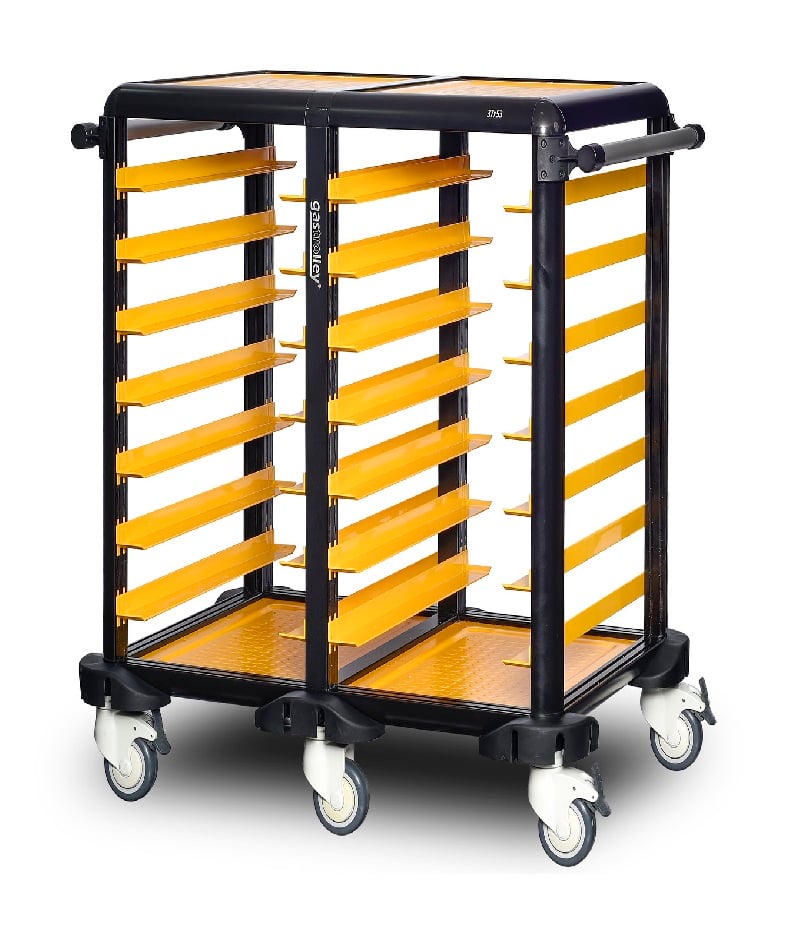 Cărucior inox profesional pentru transport tăvi și cuve GN Pimak G.ST.75.D.1 | Dim: 101x71x99 cm