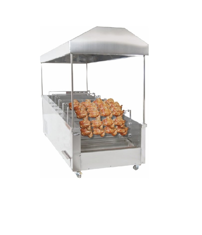 Rotisor profesional pentru pui Pimak KM012-8 | 8+8/40+40, - kW, 400V, Dim: 280x105x90 cm