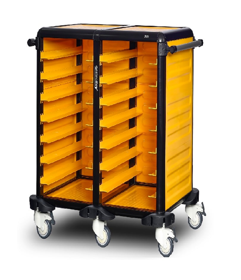 Cărucior inox profesional pentru transport tăvi și cuve GN Pimak G.ST.75.D.3 | Dim: 101x71x99 cm