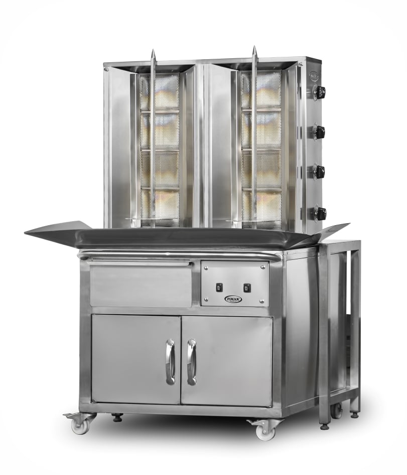 Aparat profesional shaorma / doner kebab Pimak DO1M077-X44 | 4+4, 26 kW, 400V, Dim: 90x100x165 cm