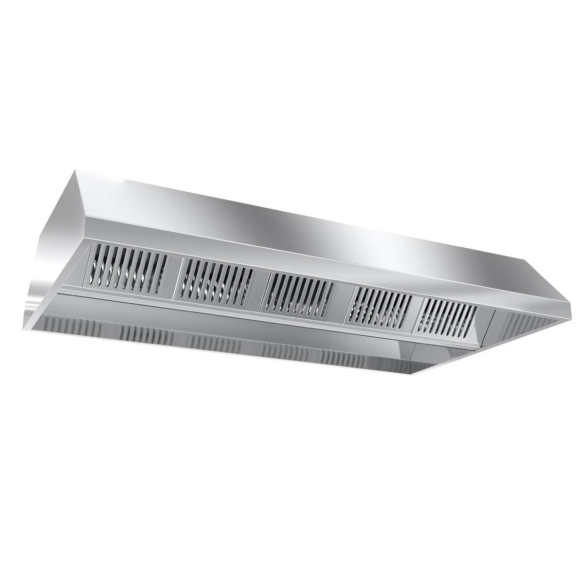 Hotă centrală inox - fără motor - pregătită pentru ventilator extern - 3800 mm - filtre labirint (HoReCa)