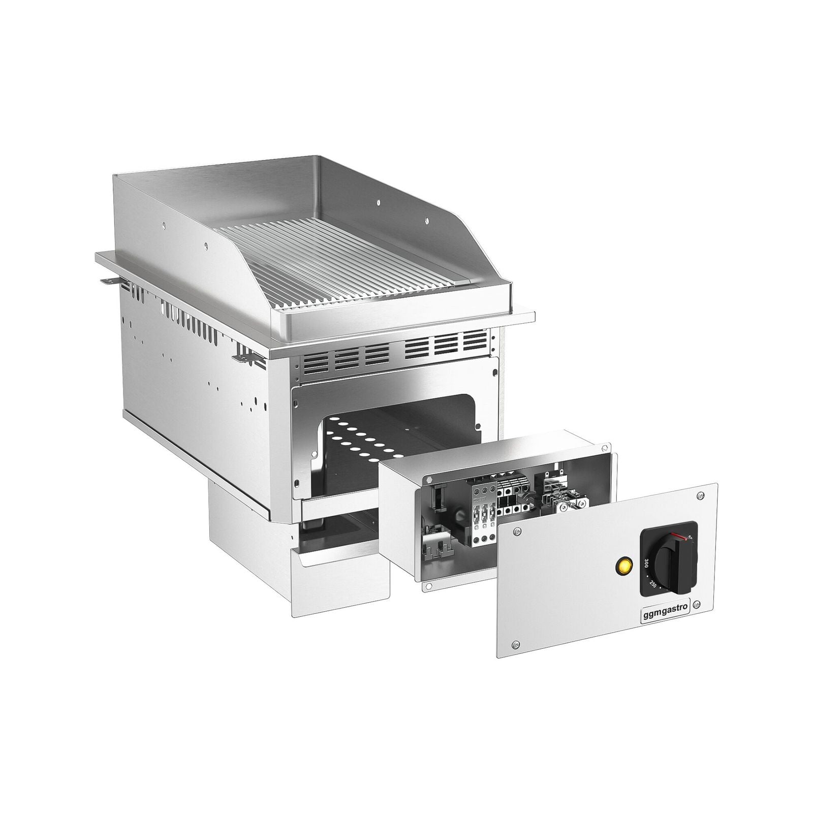 Plită de gătit electrică de încastrat – 4,5 kW – cu caneluri – suprafață de gătit: 344 x 484 mm