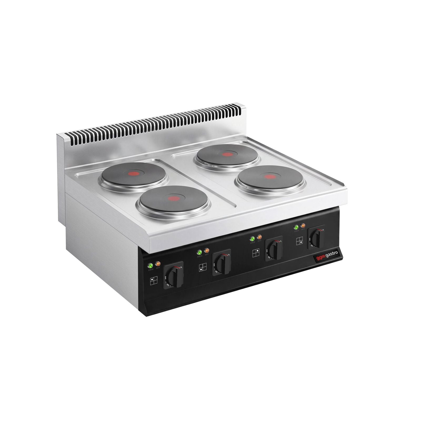 Mașină de gătit / aragaz electrică profesională - seria 700 - 800x700x(H)430 mm - aparat de banc/pentru masă - 20 kW - 4 plite rotunde