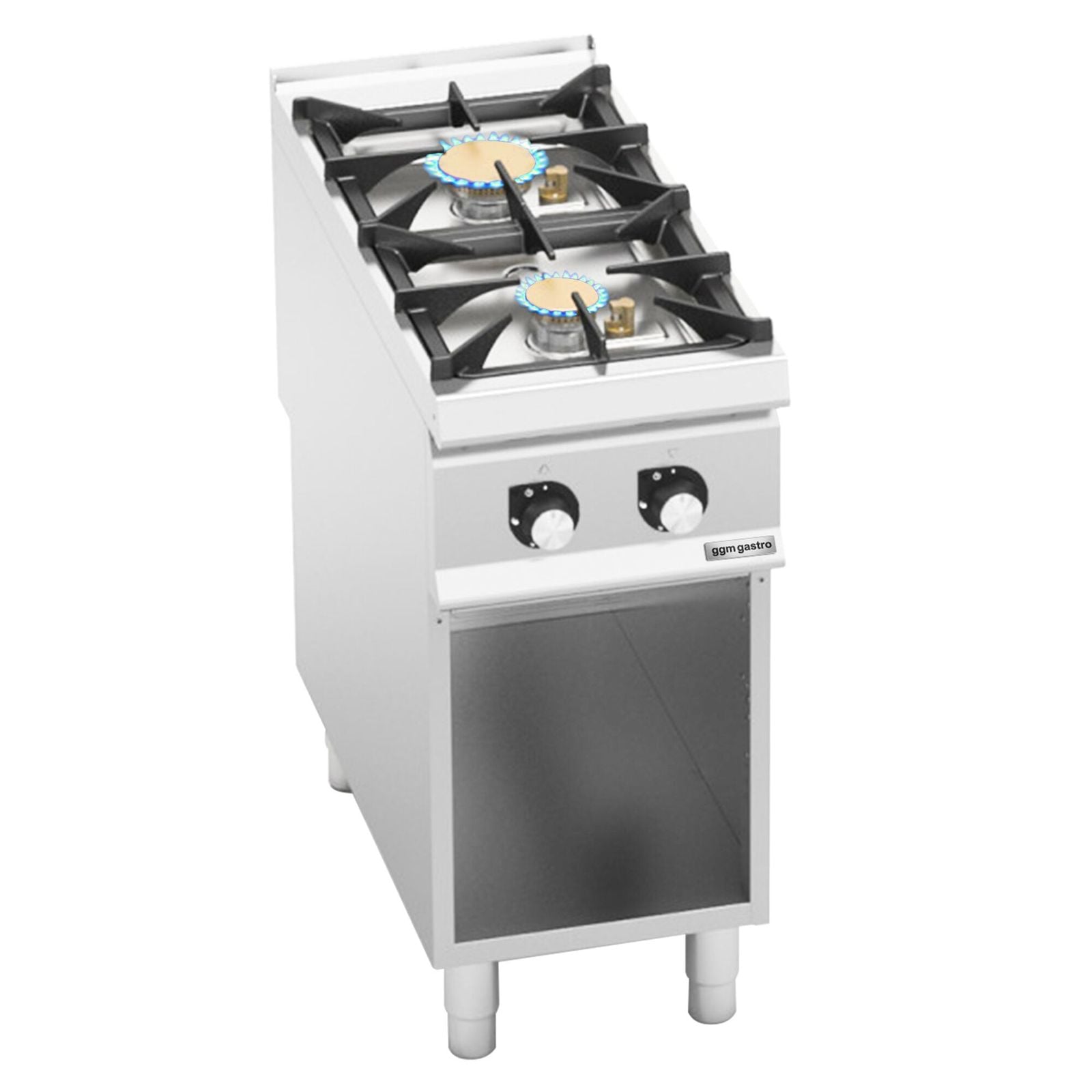 Mașină de gătit / Aragaz profesional pe gaz - seria 900 - 400x900x(H)930 mm - 16 kW - 2 arzătoare