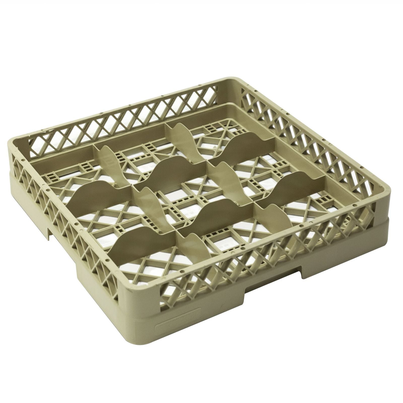 Coș pentru spălarea paharelor 1/1 – 500 x 500 mm – 9 compartimente – bej – compatibil cu ARU9N