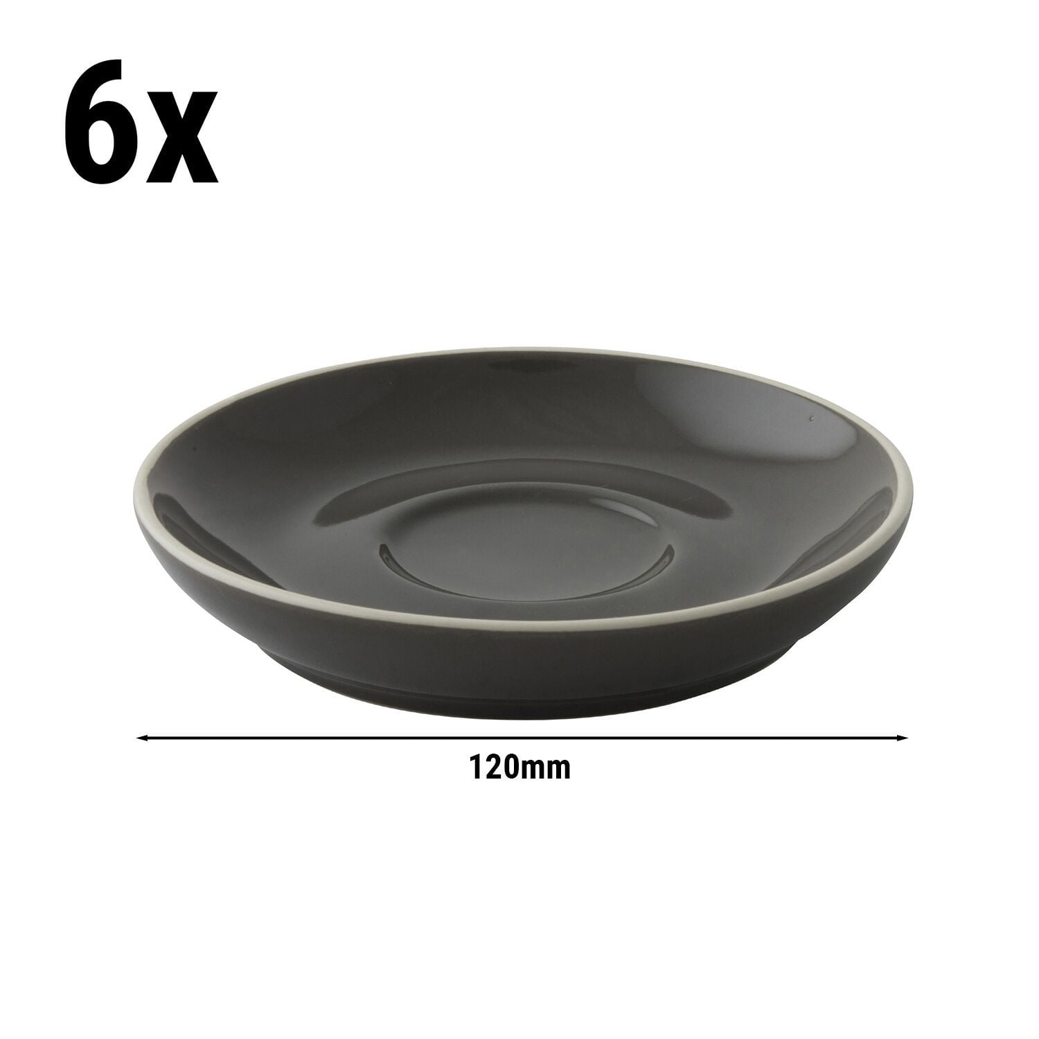 (6 bucăți) COLORS – Farfurioară pentru cafea – Ø 120 mm – Gri