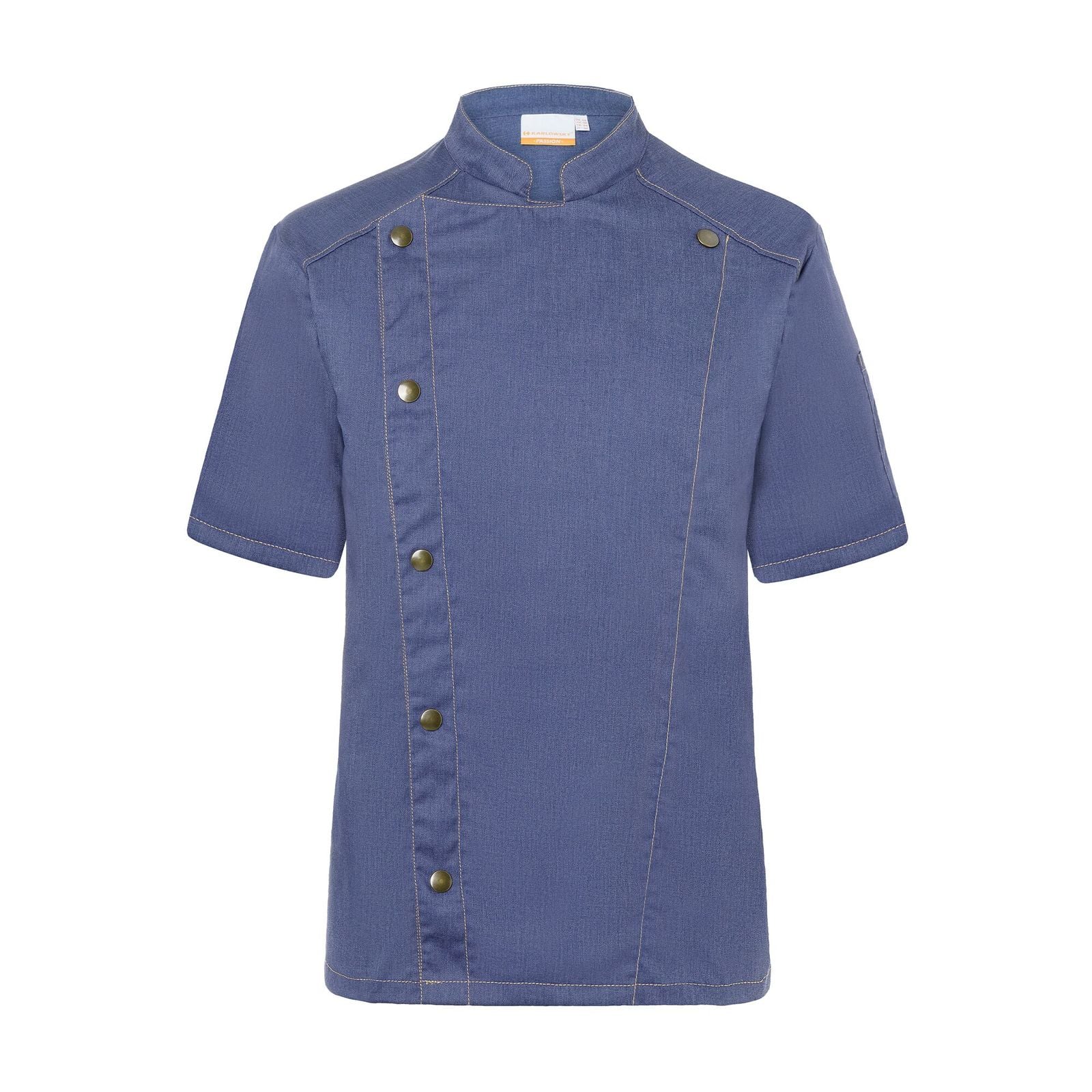 KARLOWSKY | Jachetă de bucătar cu mânecă scurtă stil blugi - Vintage Blue - Mărimea: 74