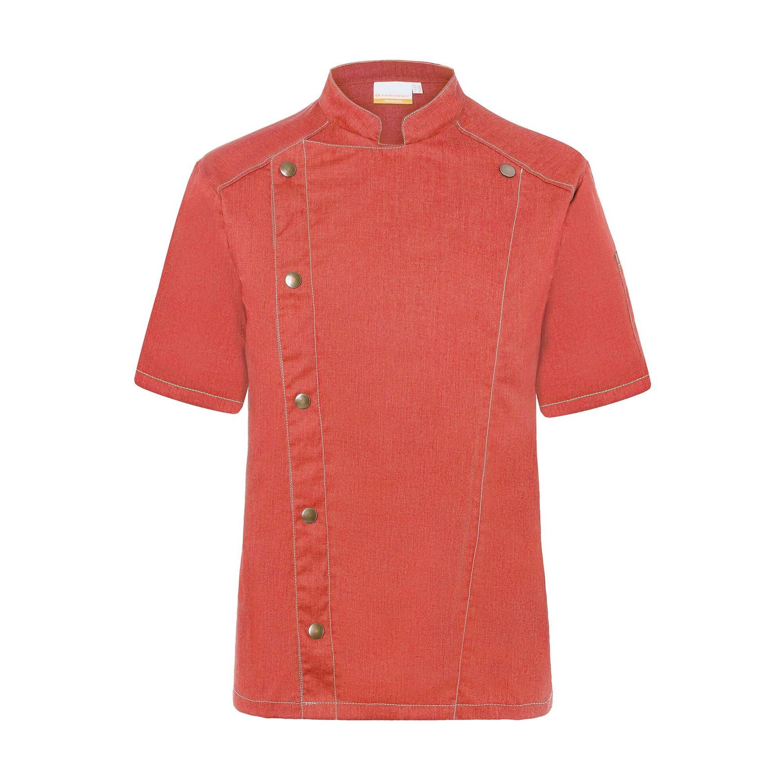 KARLOWSKY | Jachetă de bucătar cu mânecă scurtă stil blugi - Vintage Red - Mărimea: 70