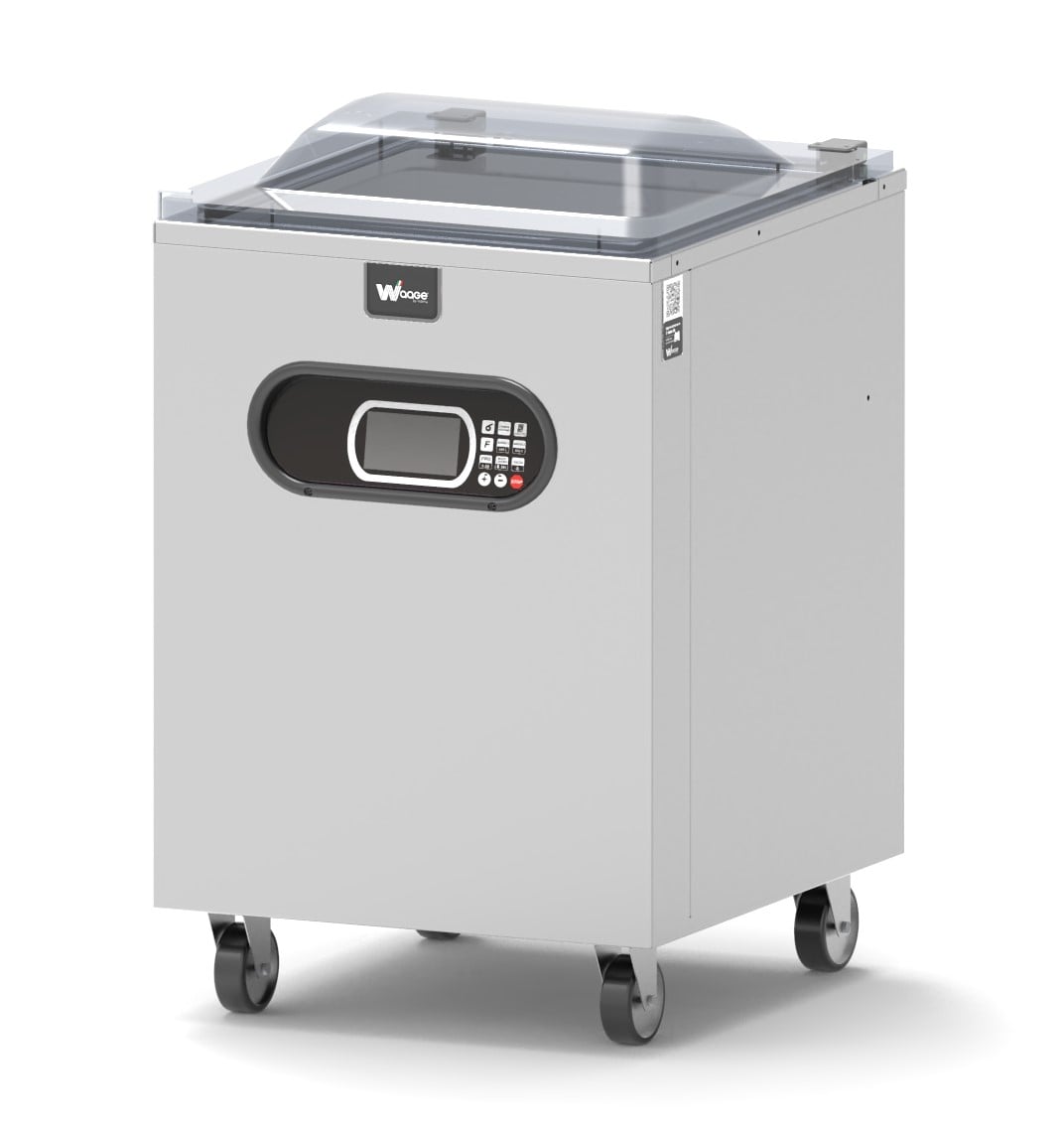 Mașină profesională de ambalat în vid mobilă pe roți cu 2 bare Waage DVA Professional (Display LCD 5 inch & 20 Programe) 2/50 C, Italia