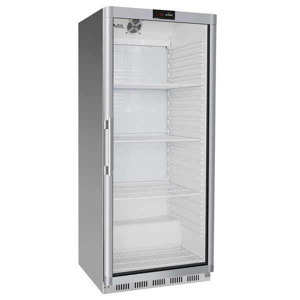 Frigider de depozitare din oțel inoxidabil PREMIUM – 600 de litri – cu 1 ușă din sticlă