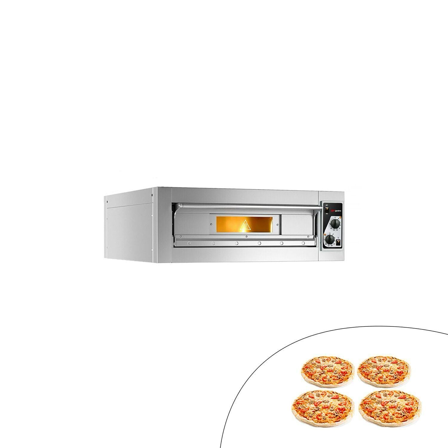Cuptor electric pentru pizza – 4 x 33 cm – cu acționare manuală