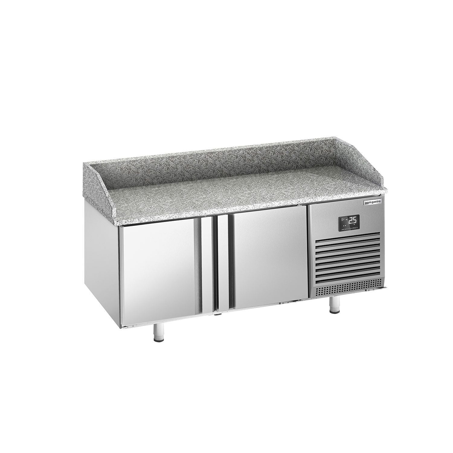 Masă frigorifică pentru preparare pizza PREMIUM PLUS - cu blat din granit - 1738x800 mm - cu 2 uși
