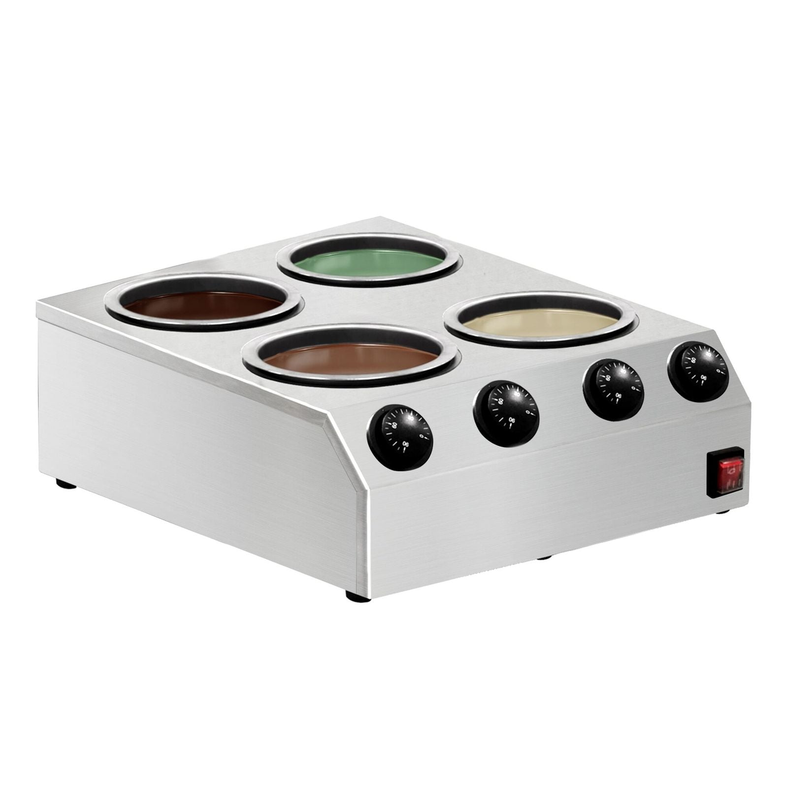 Topitor de ciocolată - 4x 2 litri - 1,2 kW - incl. 4 capace