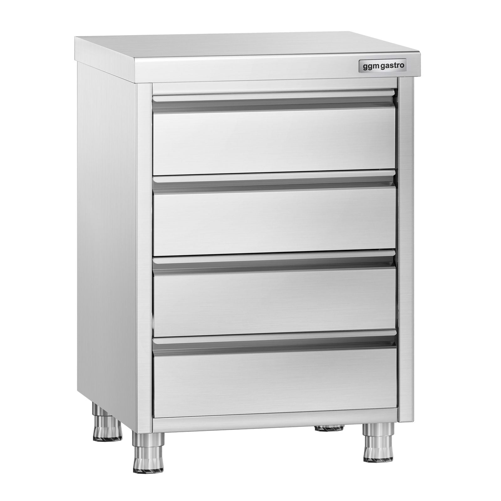 Masă tip dulap PREMIUM - oțel inoxidabil - cu 4 sertare - 500x600 mm
