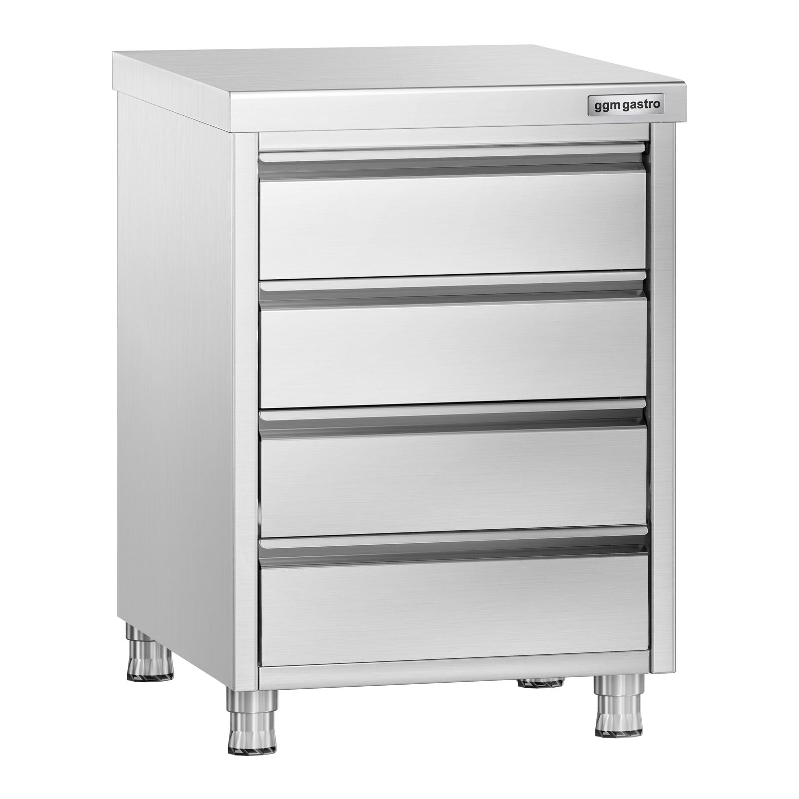 Masă tip dulap PREMIUM - oțel inoxidabil - cu 4 sertare - 500x700 mm