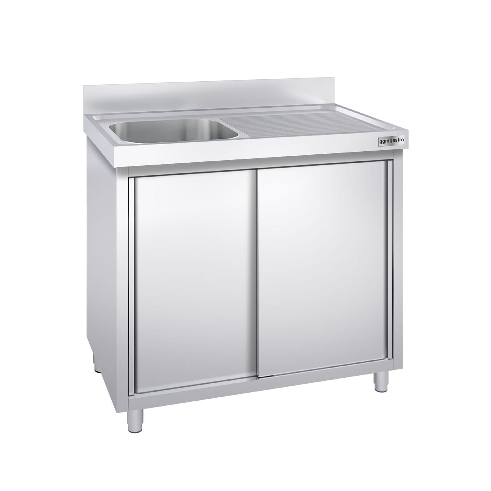 Chiuvetă tip dulap PREMIUM - din oțel inoxidabil - 1000x700 mm - cu 1 cuvă pe stânga