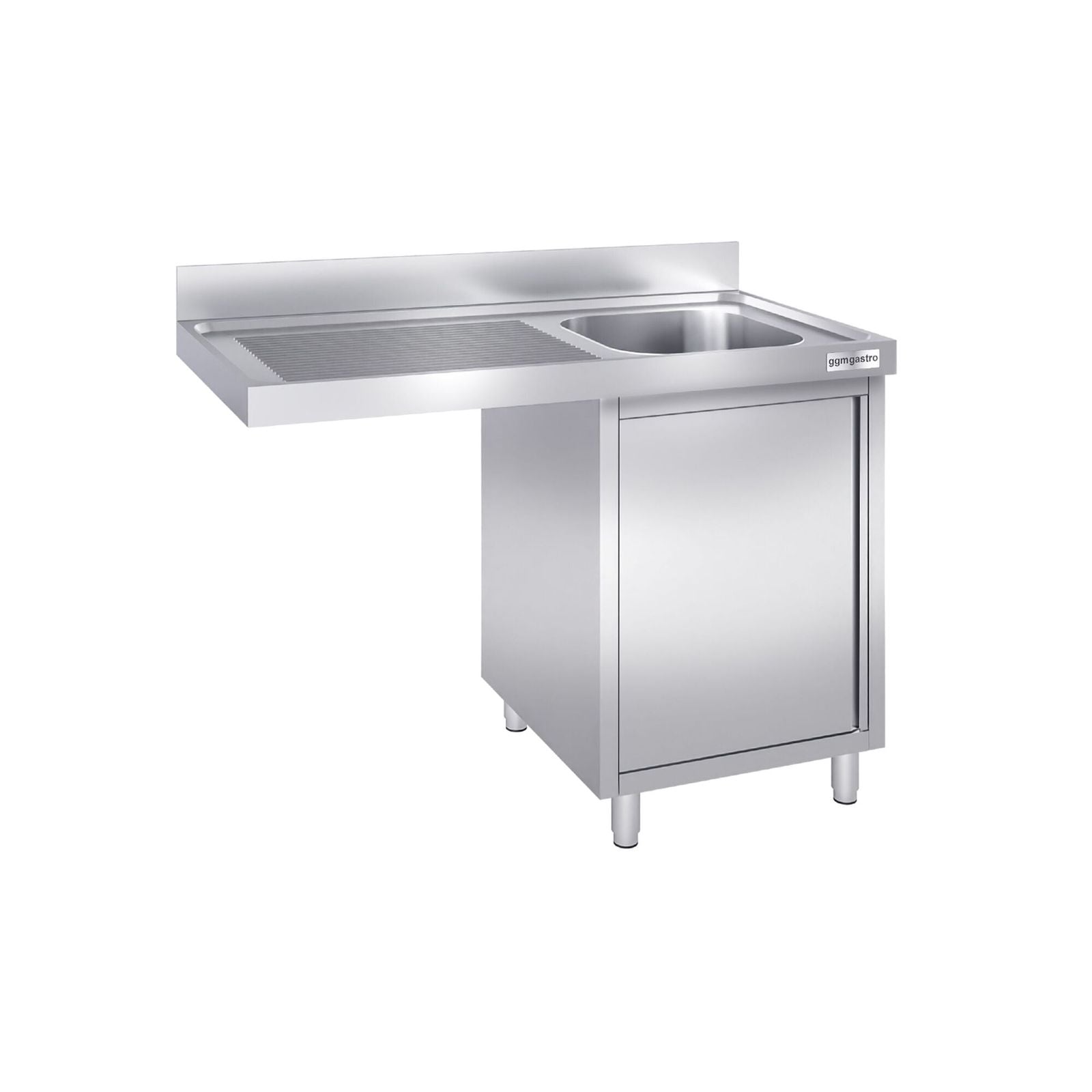 Chiuvetă tip dulap cu spațiu pentru mașina de spălat vase – 1200 x 600 mm – cu o cuva pe partea dreaptă