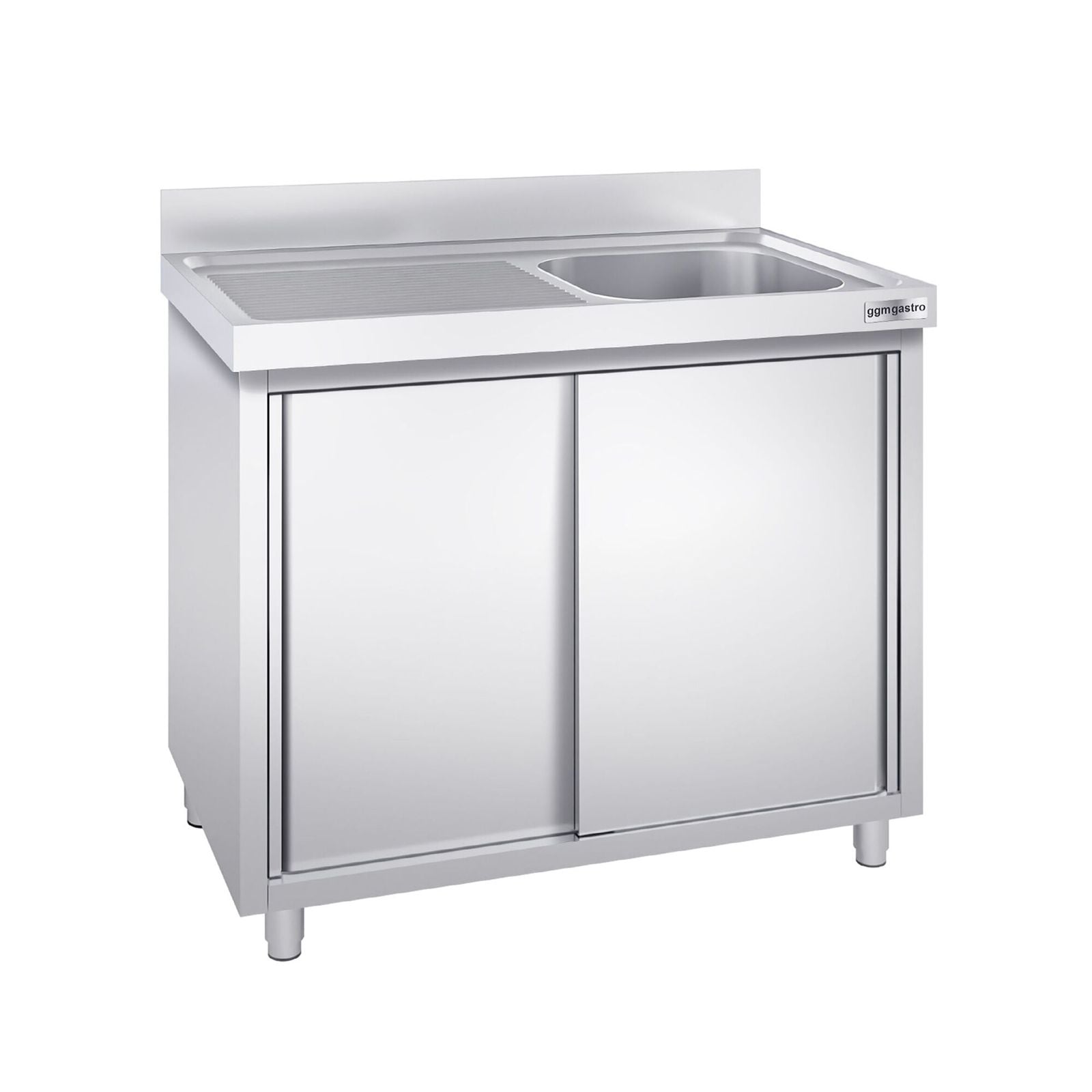 Chiuvetă tip dulap PREMIUM - din oțel inoxidabil - 1200x700 mm - cu 1 cuvă pe dreapta