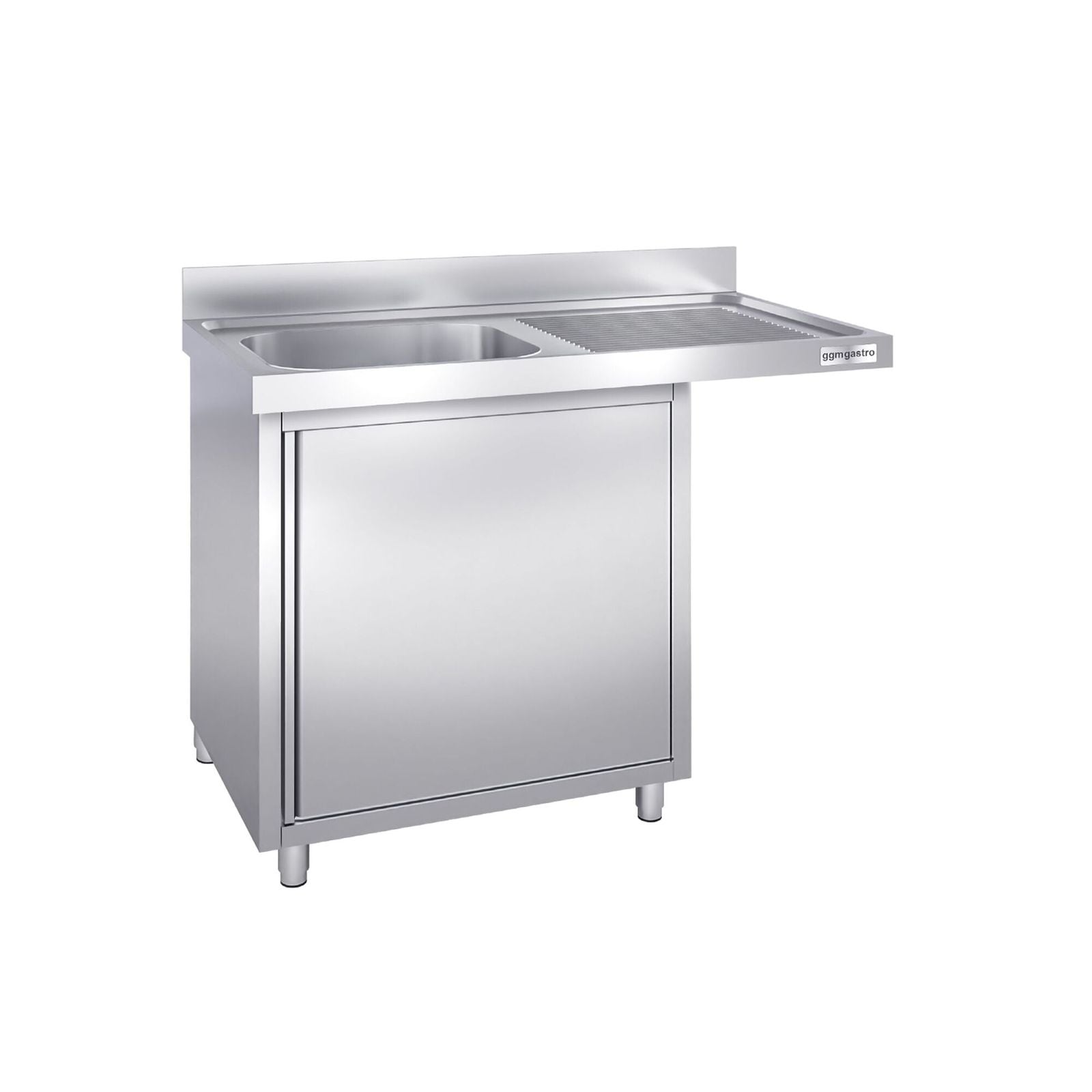 Chiuvetă tip dulap cu spațiu pentru mașina de spălat vase – 1200 x 600 mm – cu o cuvă pe partea stângă