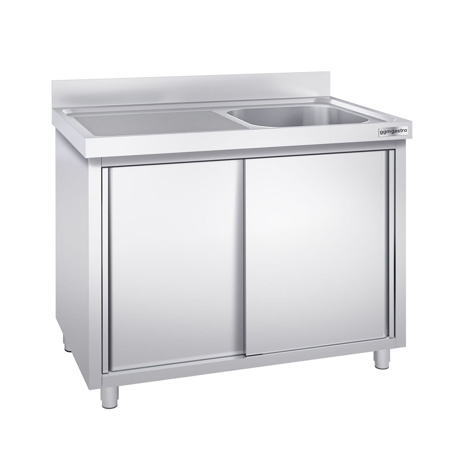 Chiuvetă tip dulap PREMIUM - din oțel inoxidabil - 1400x600 mm - cu 1 cuvă pe dreapta