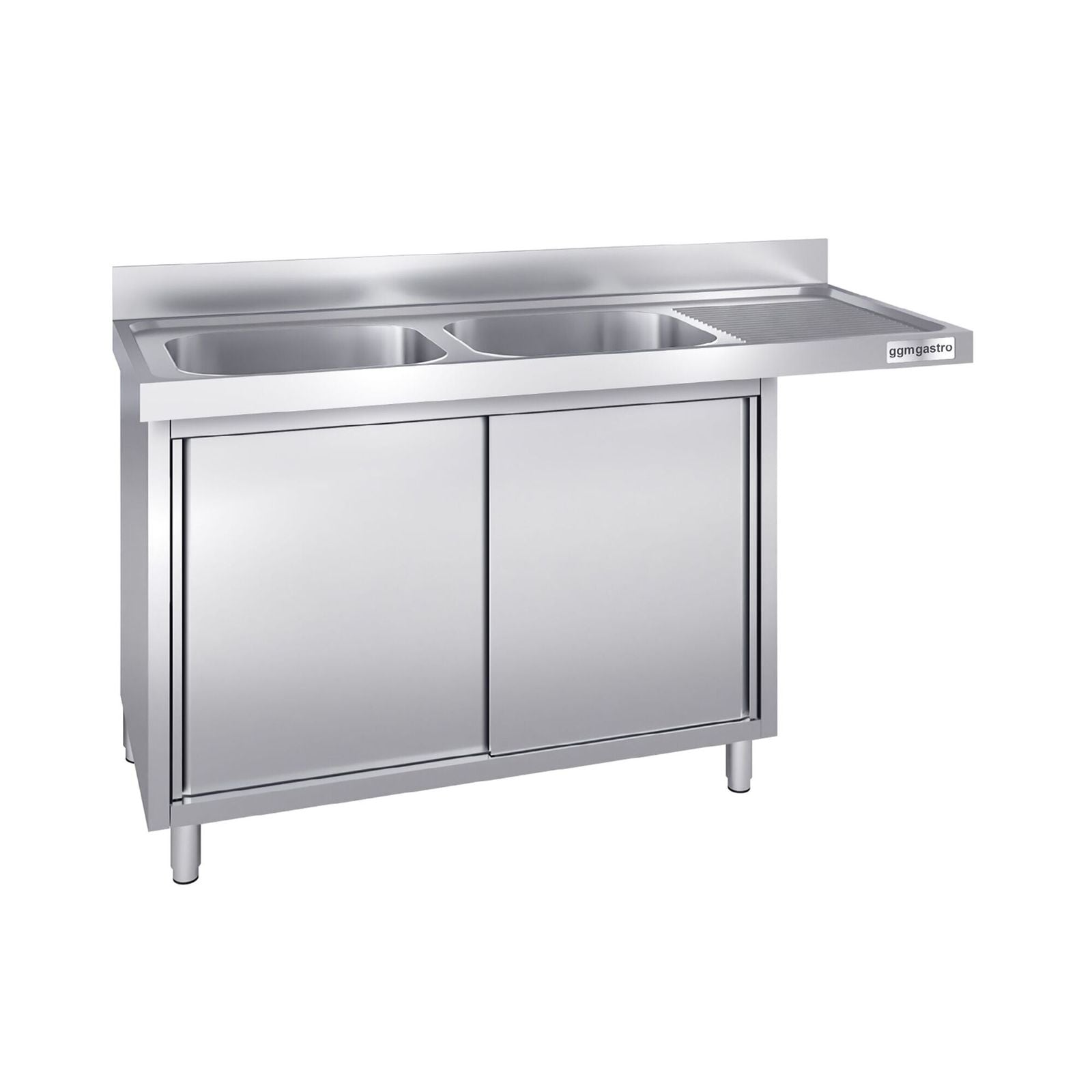 Chiuvetă tip dulap pentru mașină de spălat vase - 1800x600 mm - cu 2 cuve stânga