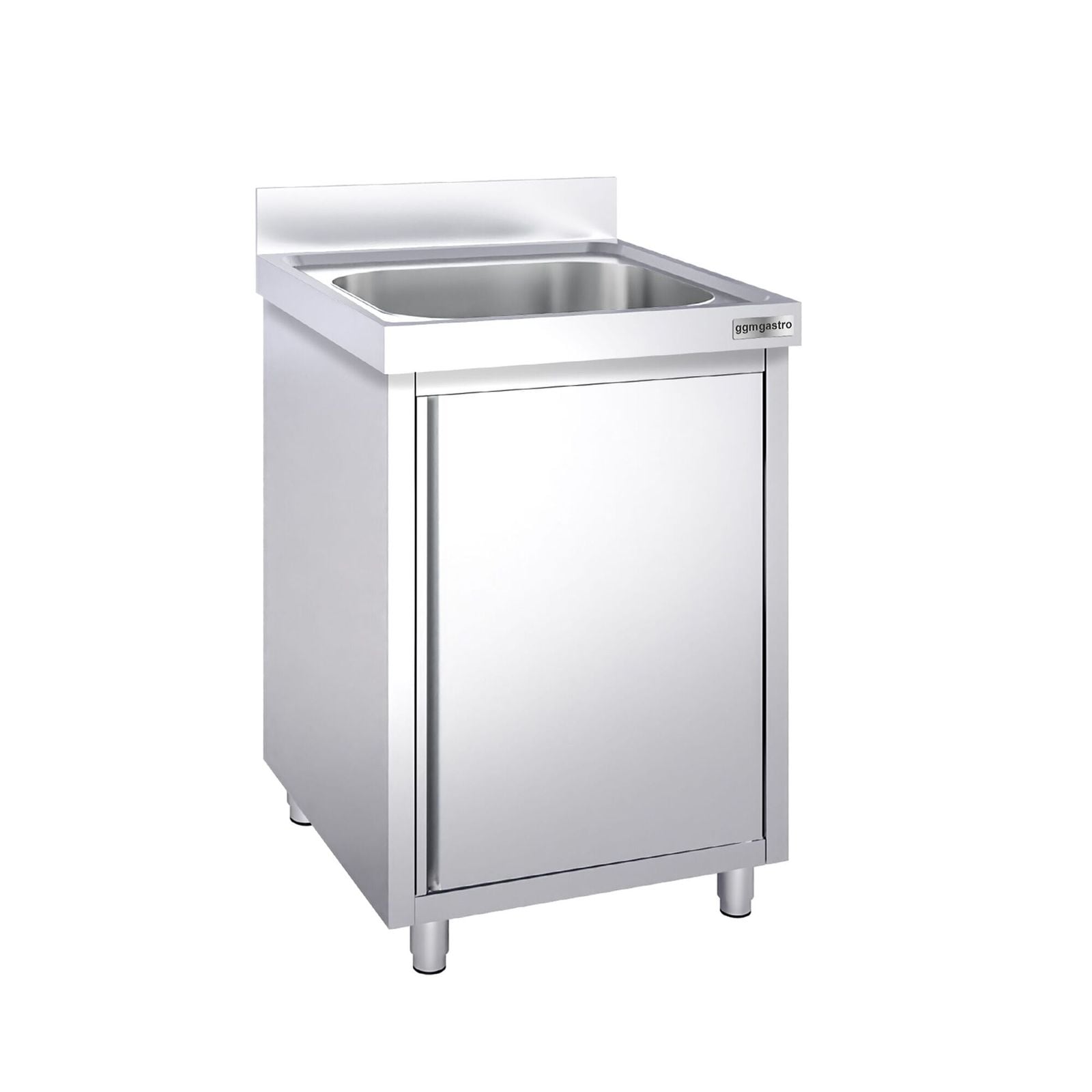 Chiuvetă tip dulap PREMIUM - din oțel inoxidabil - 600x600 mm - cu 1 cuvă centrală