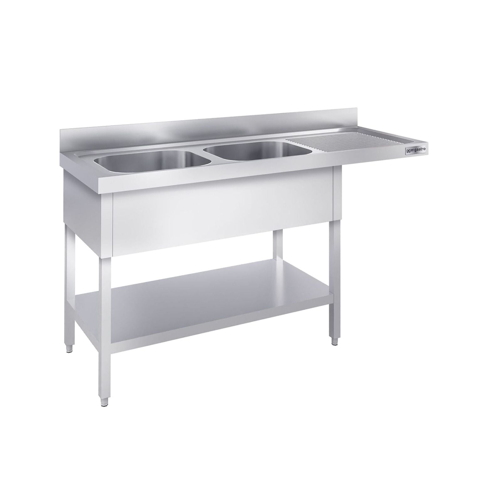 Chiuvetă pentru mașină de spălat vase PREMIUM - 1600x600 mm - cu 2 cuve stânga