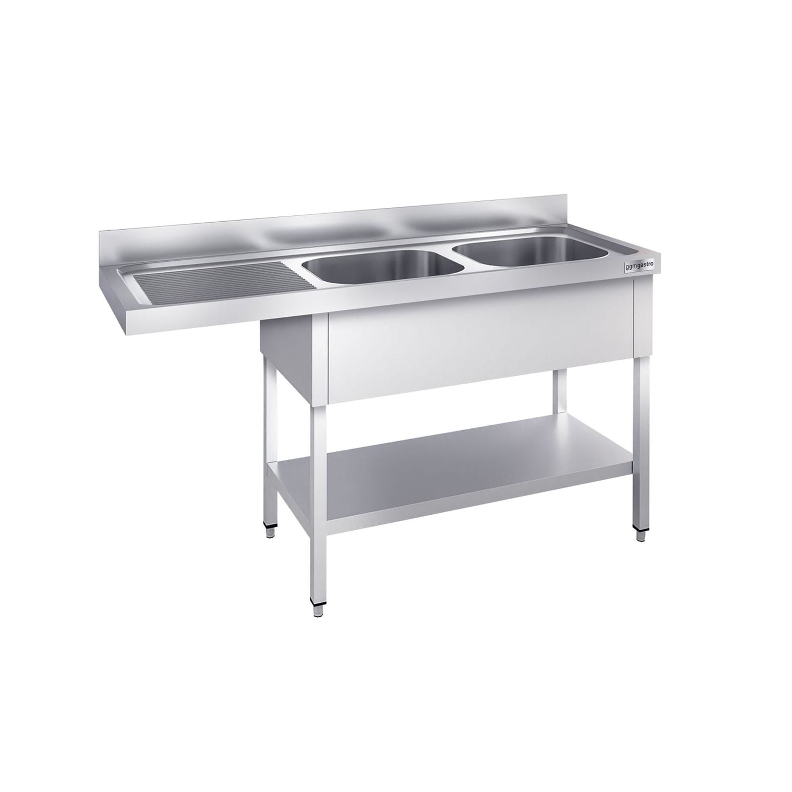 Chiuvetă pentru mașină de spălat vase PREMIUM - 1600x600 mm - cu 2 cuve dreapta
