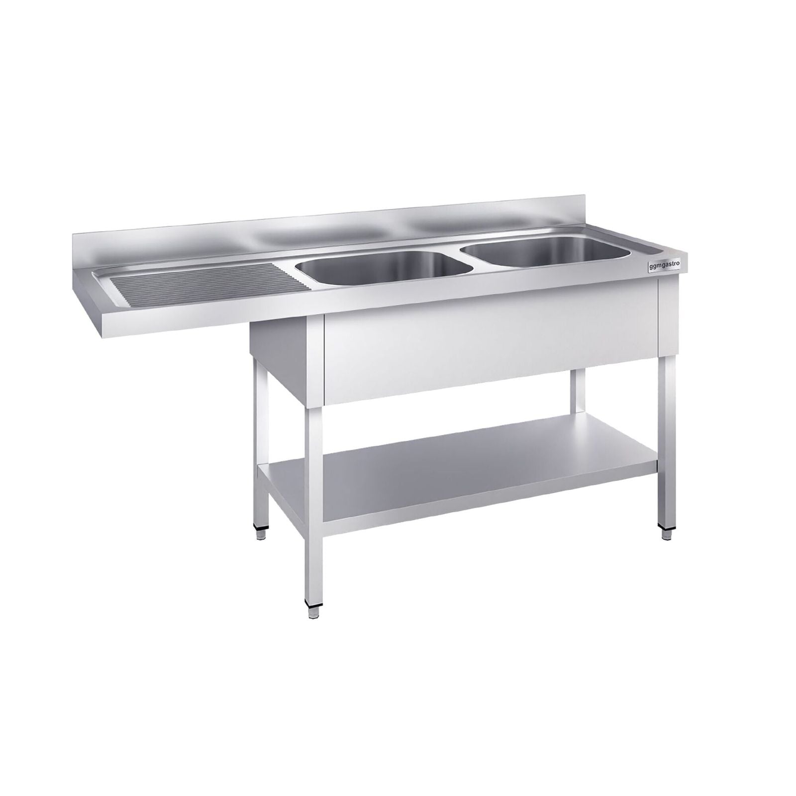 Chiuvetă pentru mașină de spălat vase - 1800x600 mm - cu 2 cuve dreapta