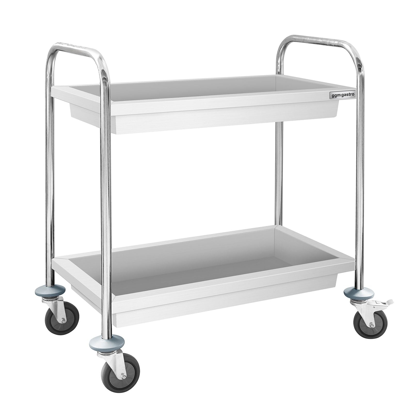 Cărucior servire - 850x450 mm - cu 2 cuve & roți silențioase