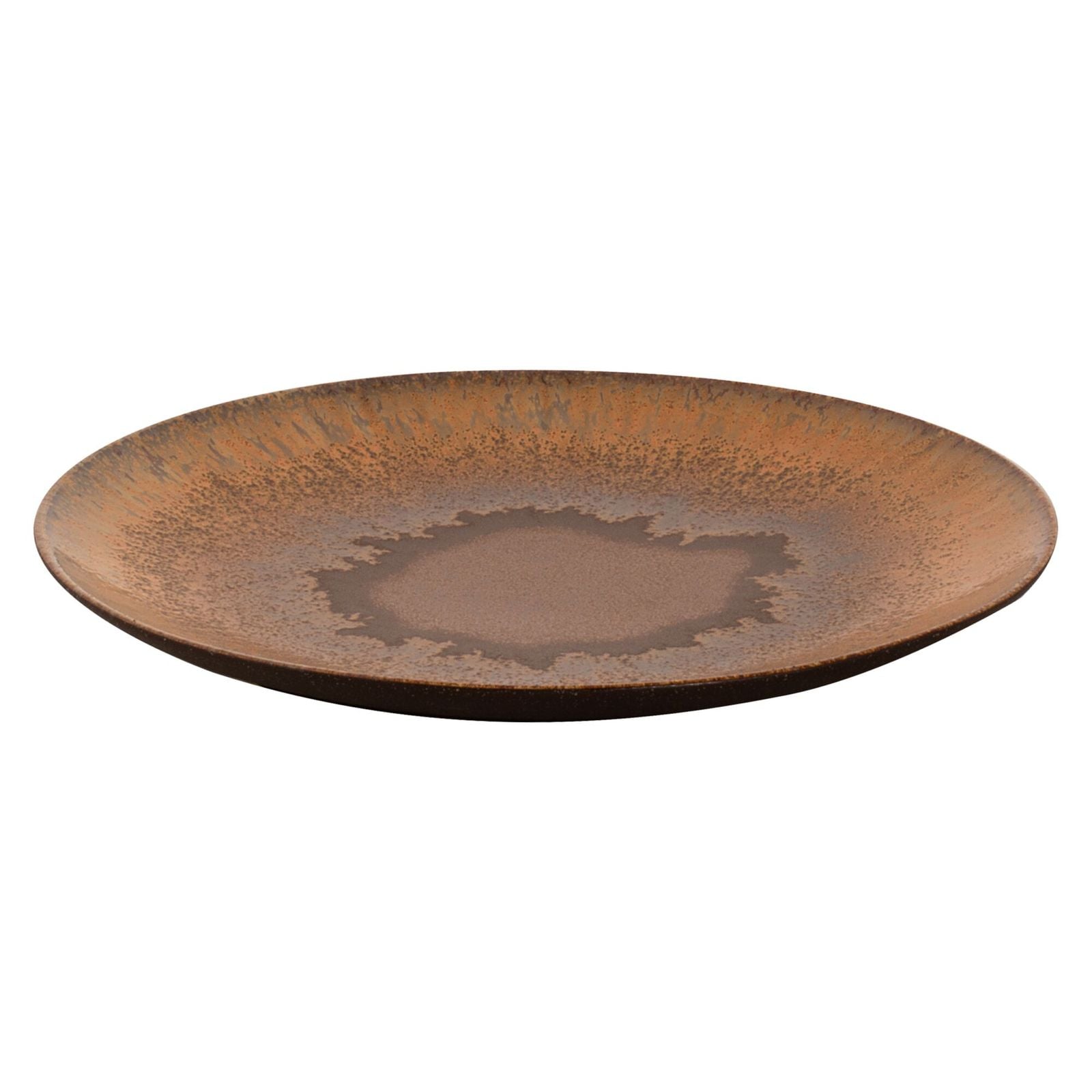 (4 buc) CECIL - Farfurie plată - rotund - gresie - Ø 270 mm - maro