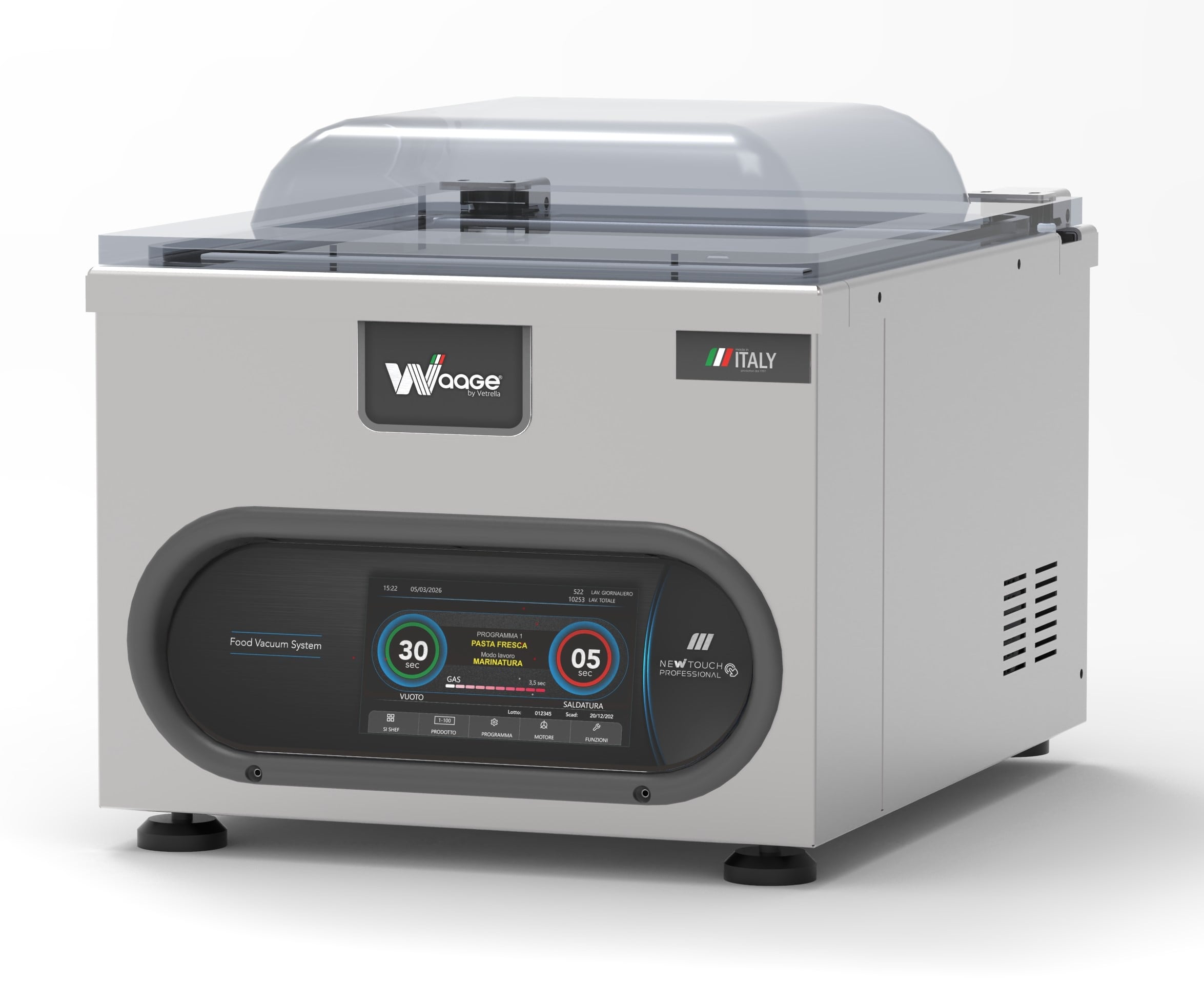 Mașină profesională de ambalat în vid de banc Waage Touch Smart Professional (Touchscreen 7 inch & Si Chef) 350 (bară 350 mm), Italia