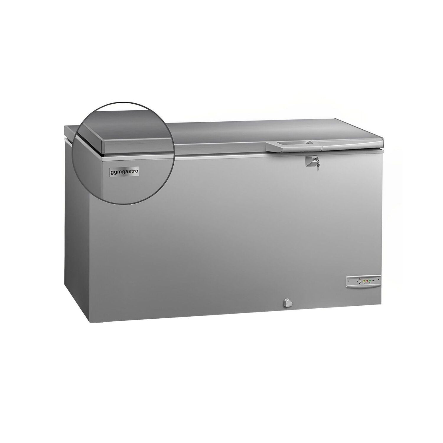 Ladă de congelare - 1504x700 mm - 388 litri - capac din inox - cu coșuri (incluse)
