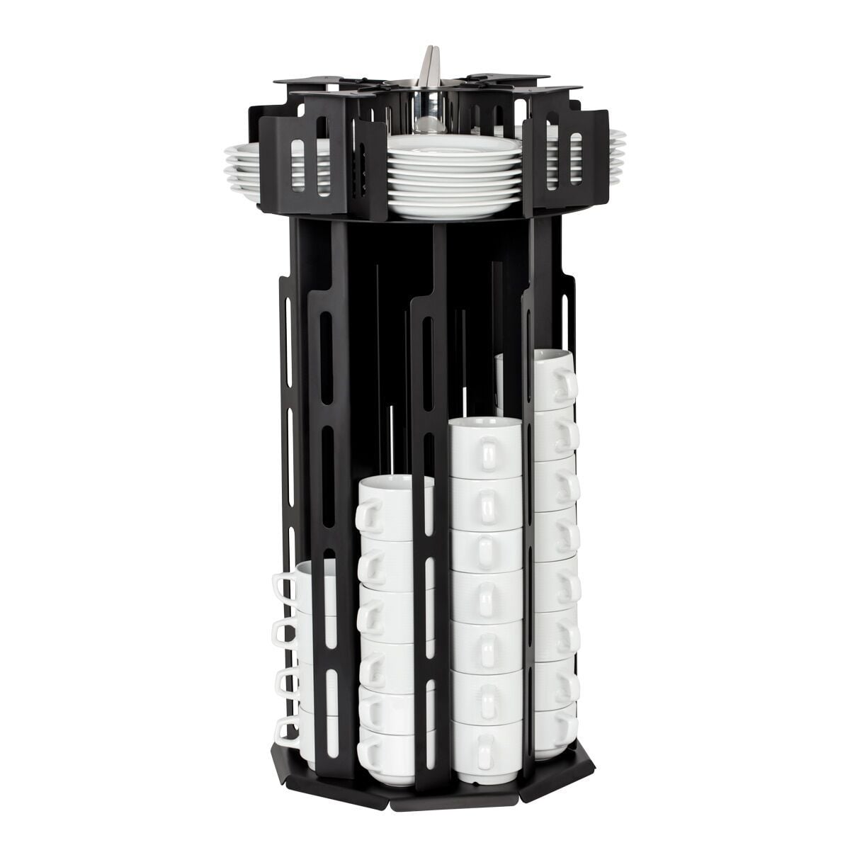 Distribuitor de cești și farfurioare – rotativ – negru