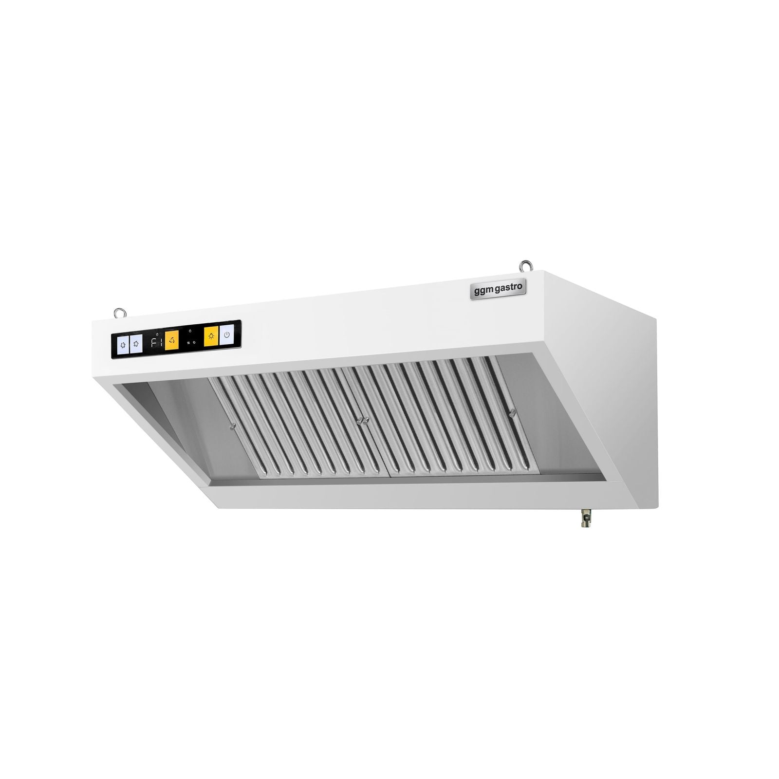 Hotă de perete cu motor - Lungime 1200 mm - adâncime 700 mm - cu regulator de turație, filtre labirint și iluminare LED