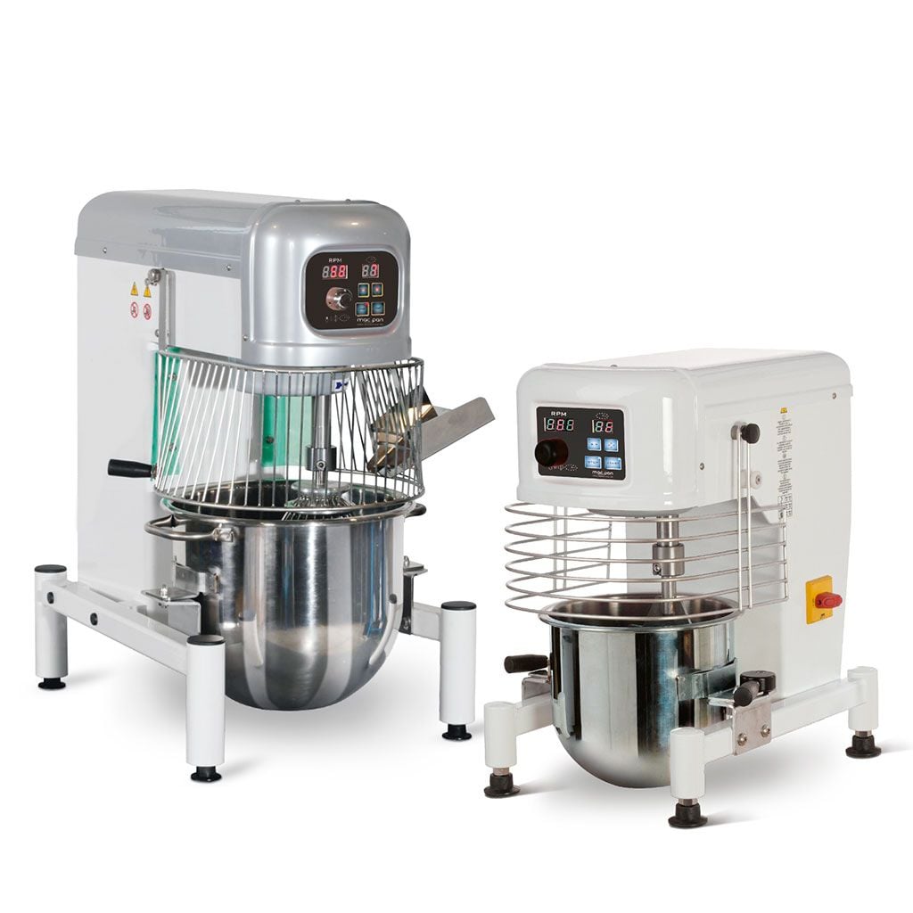 Mixer planetar profesional Macpan seria PL 10 - 20 Litri, bol inox AISI 304 | Dim: PL10:410x490xH570mm(34kg)|PL20:580x700xH870mm(74kg) cm, 0.37 kW | 0.75 kW, 230V
