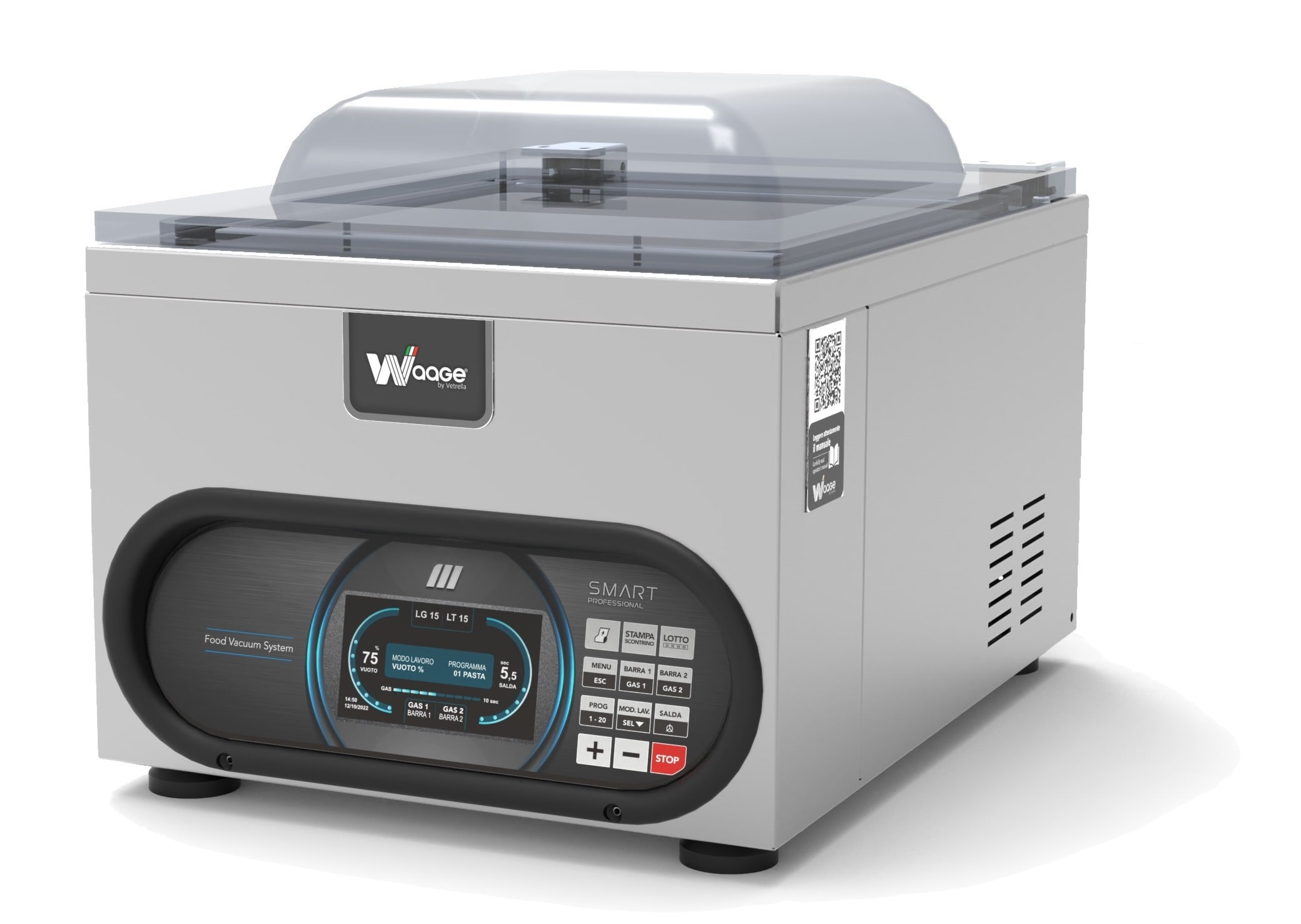 Mașină profesională de ambalat în vid de banc Waage Smart Professional (Senzorial Color 5 inch & Soft-Air) 350 (bară 350 mm), Italia