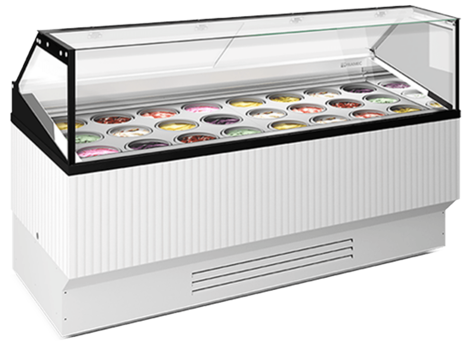 Vitrină frigorifică profesională pentru înghețată Mondial Framec seria RIMINI WHITE (-25°C +10°C), Italia