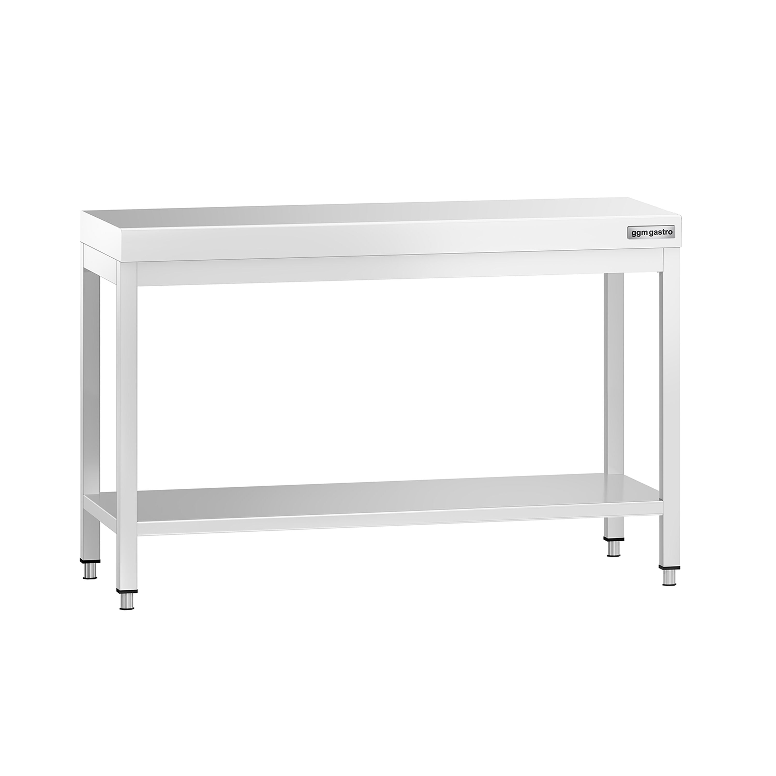 Masă de lucru inox PREMIUM centrală cu poliță 1200x700 mm GGM Gastro, Germania